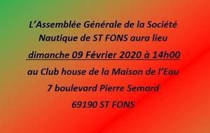 ASSEMBLEE GENERALE ORDINAIRE DE LA SNS DE ST FONS le 09/02/2020