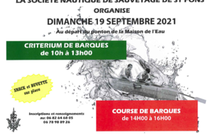 COURSE DE BARQUES A LA SNS DE ST FONS le DIMANCHE 19/09/2021