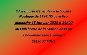 Assemblée Générale de la SNS de St FONS  le 15/01/2023